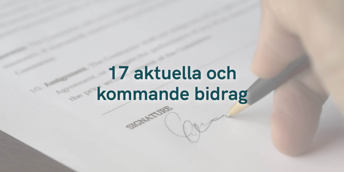 17 aktuella och kommande bidrag