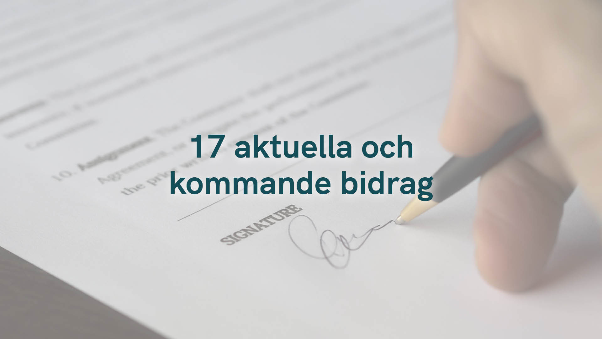 17 aktuella och kommande bidrag