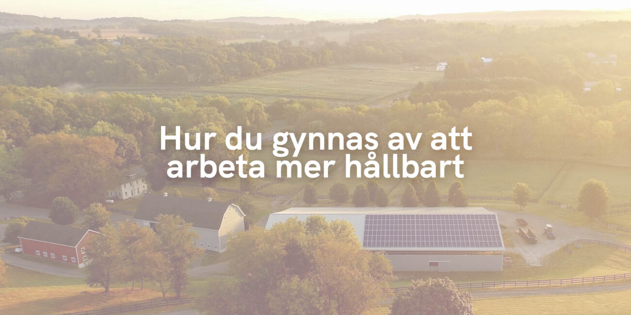 Hur du gynnas av att arbeta mer hållbart