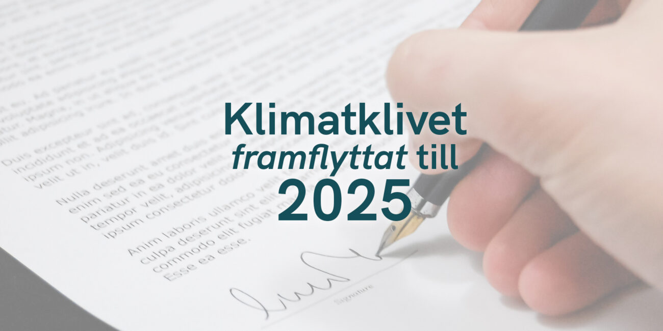 Klimatklivet framflyttat till 2025