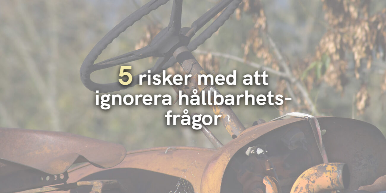 5 risker med att ignorera hållbarhetsfrågor