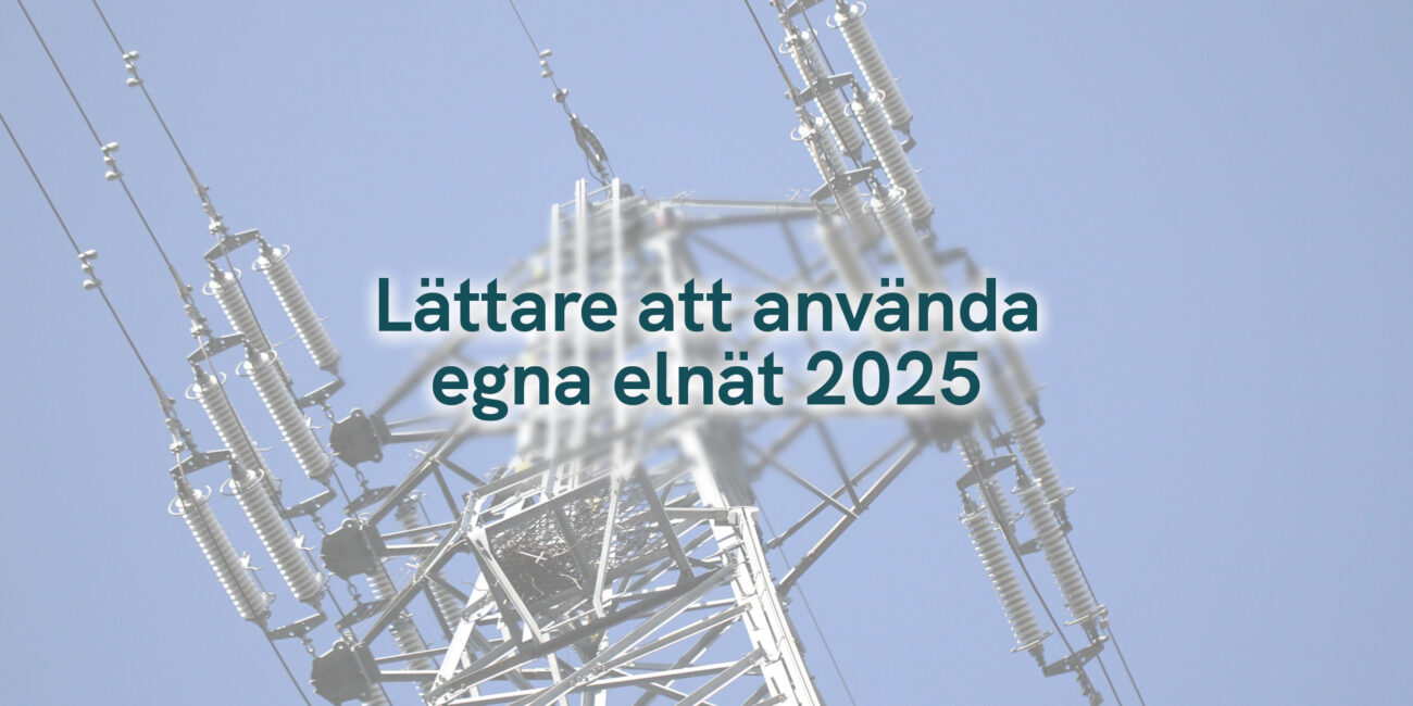 Lättare att använda egna elnät 2025