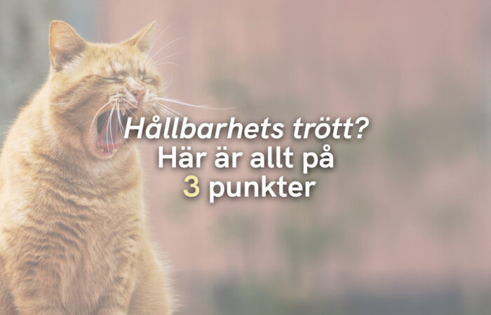 Hållbarhets trött? Här är allt på 3 punkter