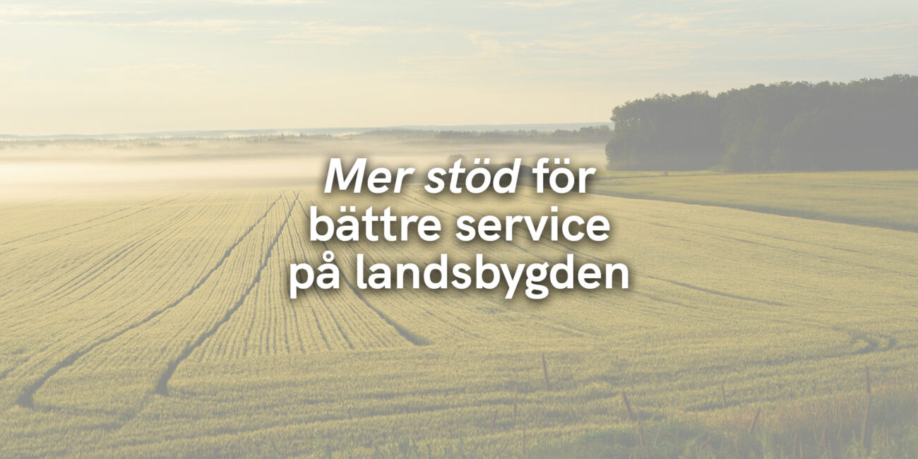 Mer stöd för bättre service på landsbygden