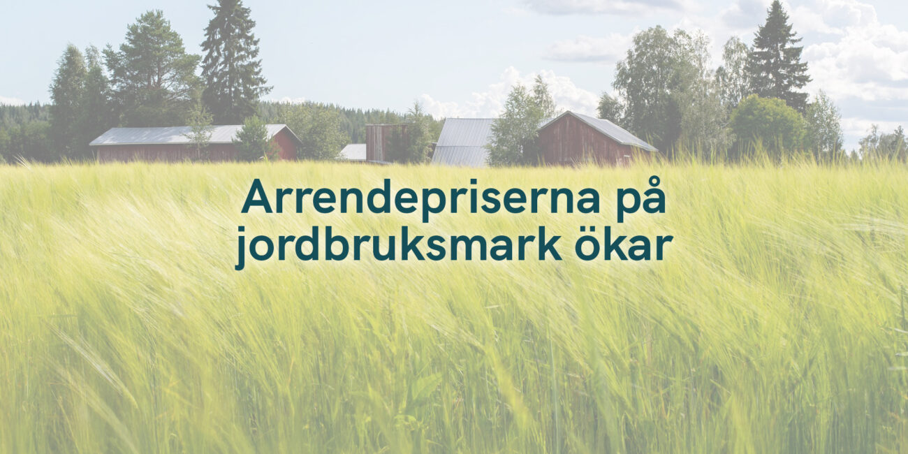 Arrendepriserna på jordbruksmark ökar